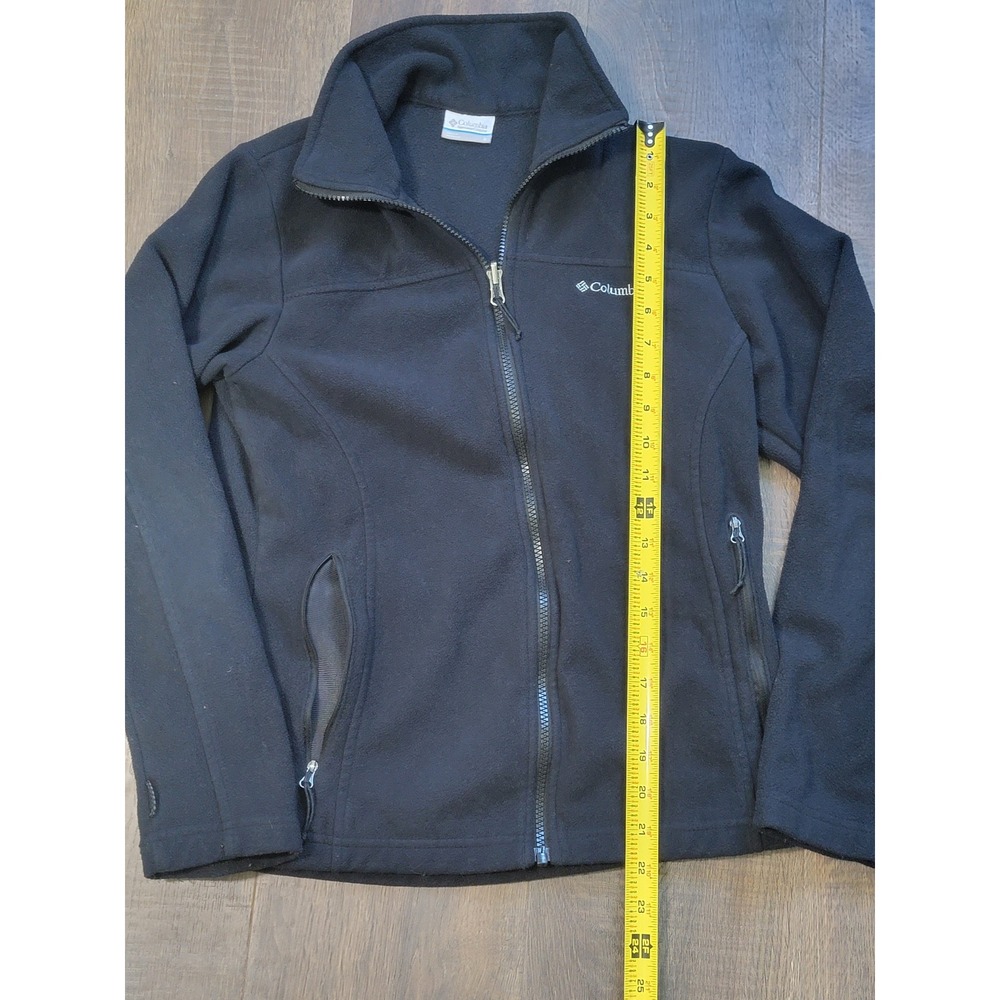 Columbia Womens Fleece Jacket Full Zip Pockets Soft Lightweight Black